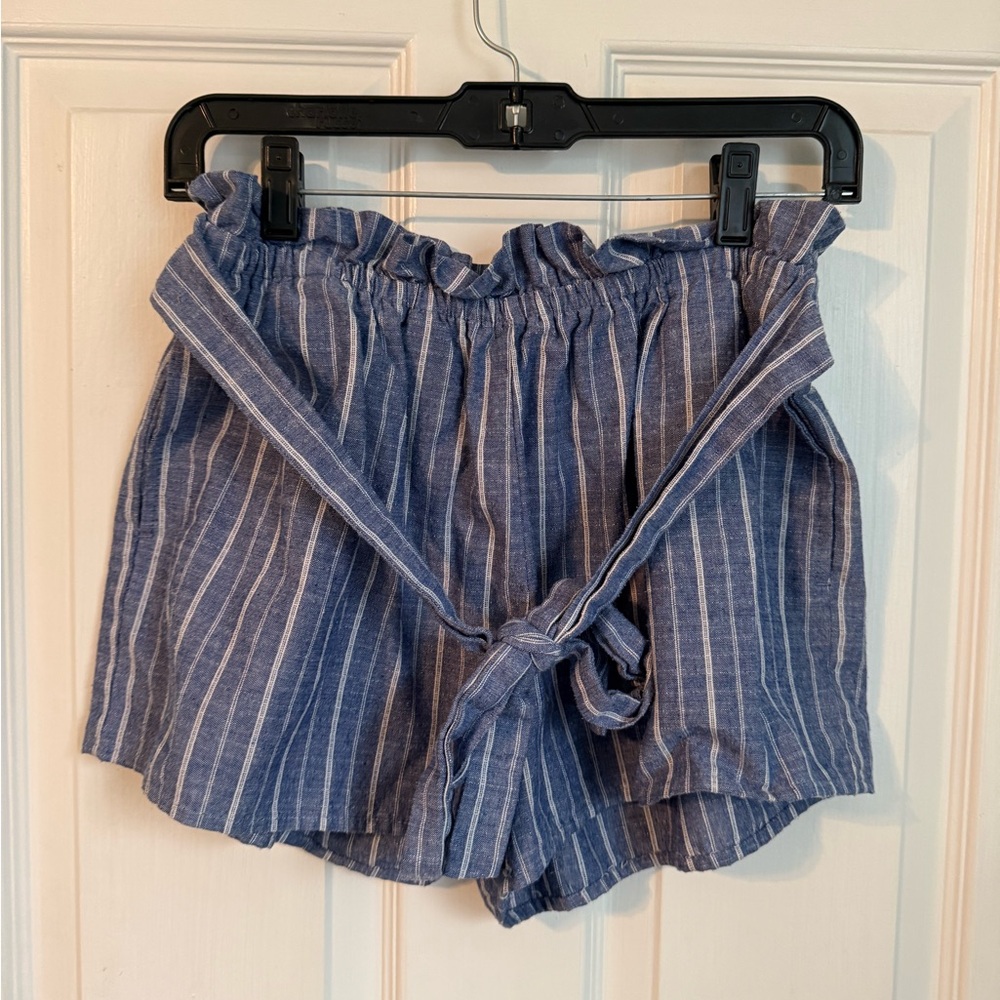 Love Tree High Waist Blue Striped Shorts